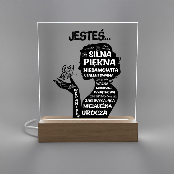 Dla Wyjątkowe Kobiety - Ramka LED z nadrukiem