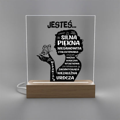 Dla Wyjątkowe Kobiety - Ramka LED z nadrukiem