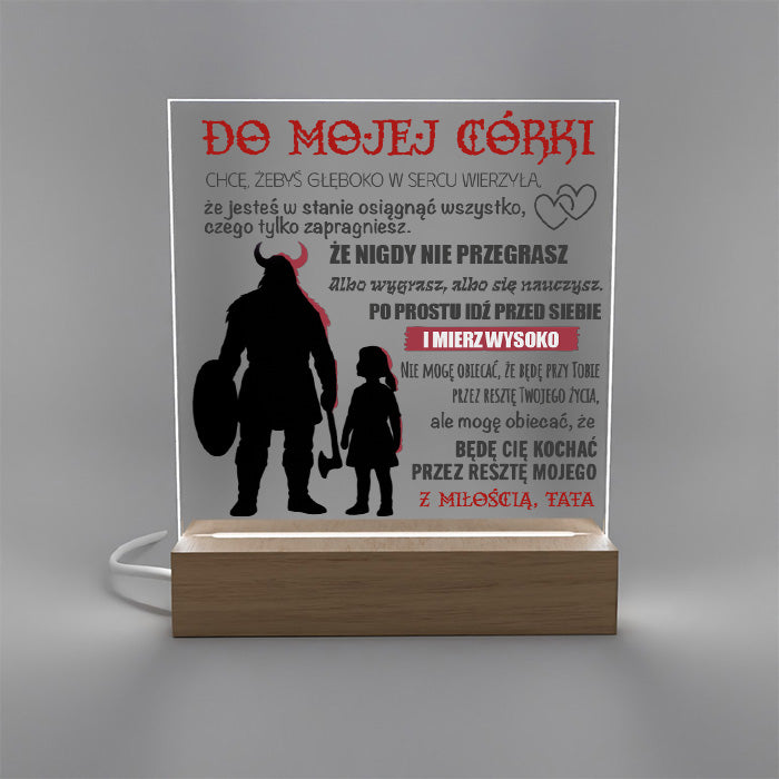 Dla Córki - Ramka serce LED z grawerem