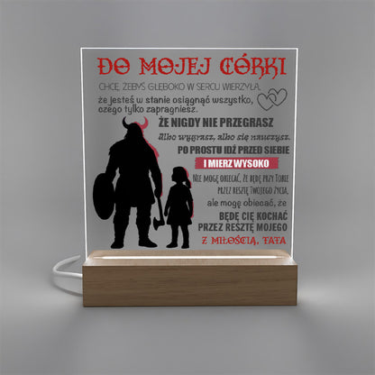 Dla Córki - Ramka serce LED z grawerem