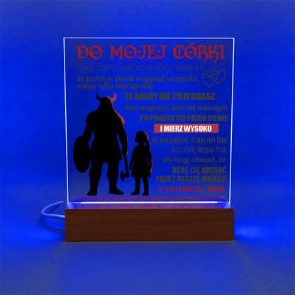 Dla Córki - Ramka serce LED z grawerem