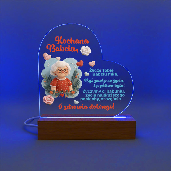 Dla Dziadków - Ramka LED z nadrukiem