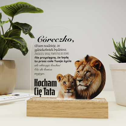 Dla Córki - Ramka serce LED z grawerem